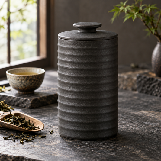 Charcoal Ridge Tea Jar closed, generated design illustration; props excluded