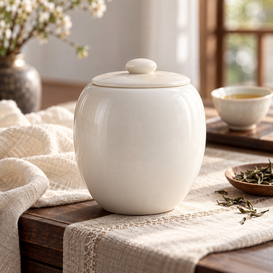 Pearl Oval Tea Jar closed, generated design illustration; props excluded